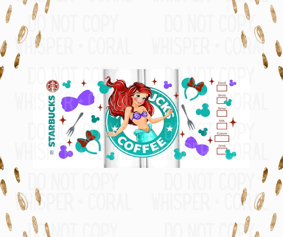 Wrap #78 Stars Coffee Mermaid Princess