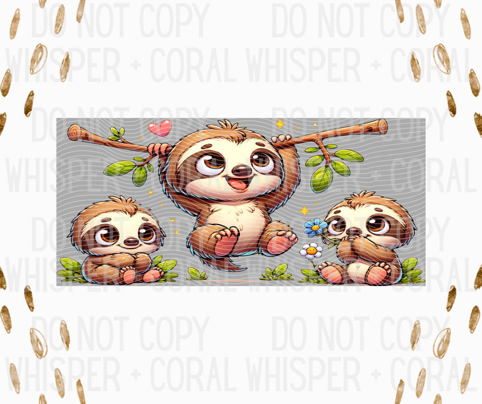 Wrap #30 Sloth Trio Design