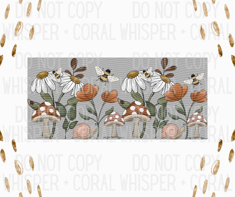 Wrap #47 Daisies + Mushrooms