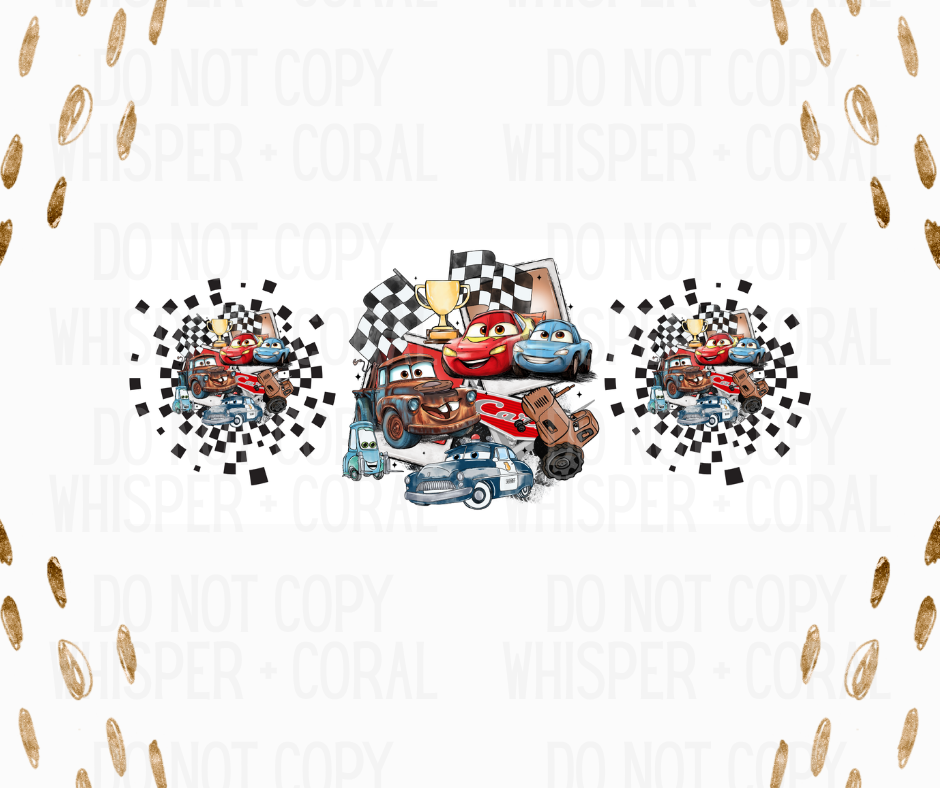 Wrap #113 Cars Polaroid - Checkered Frame