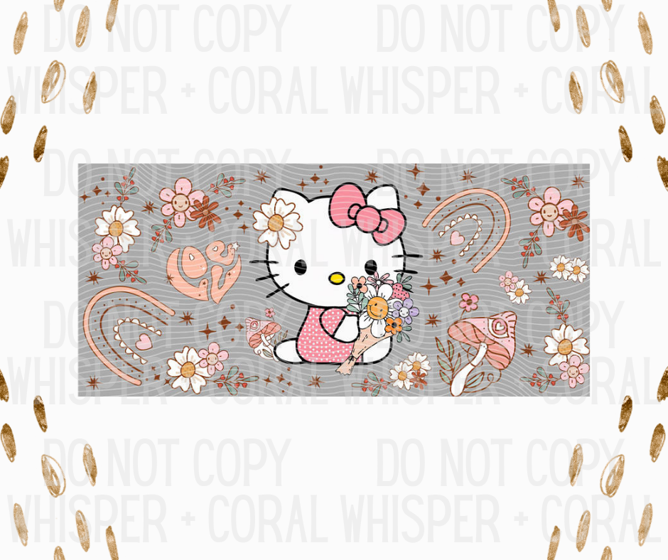Wrap #10 HKitty With A Floral Bouquet