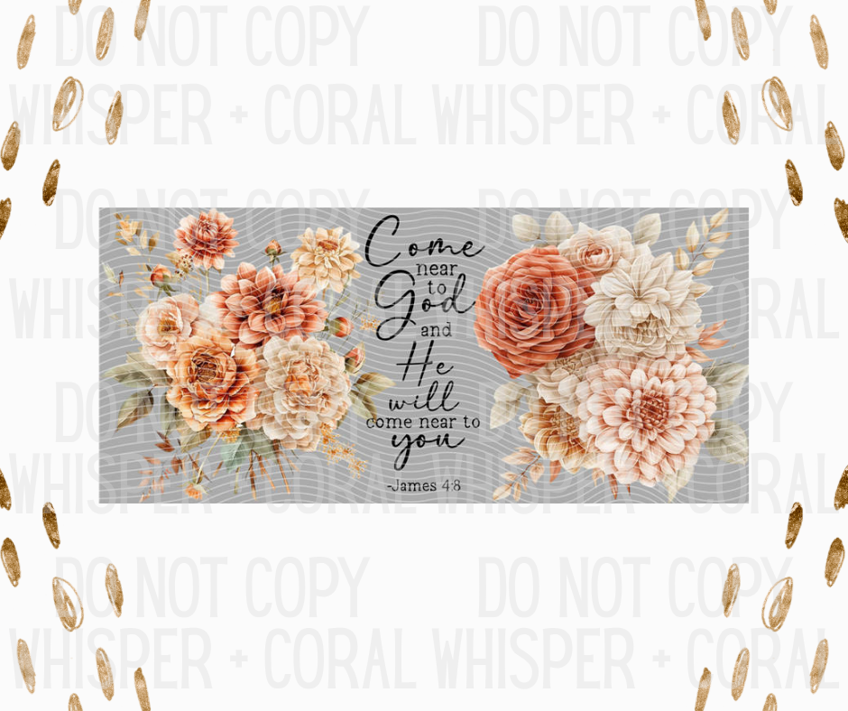 Wrap #34 Earth Tone Florals - Come Near To God