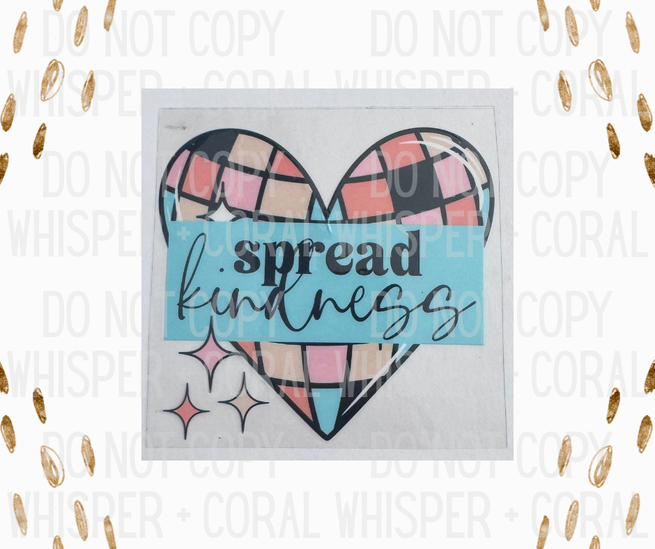 Decal #1262 Spread Kindness Disco Heart