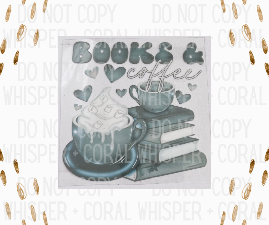 Decal #1267 Books & Coffee