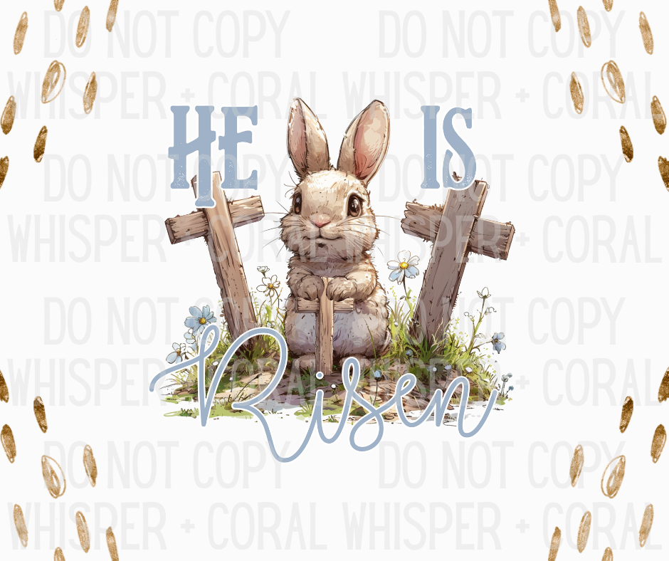 Decal #A-B15 He Is Risen Bunny