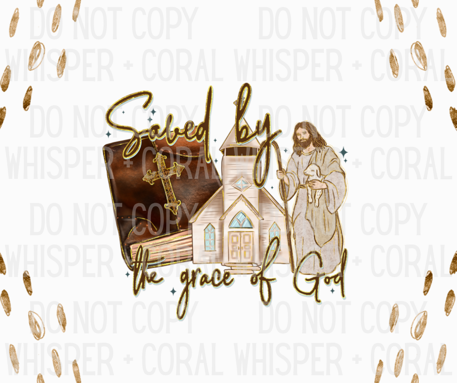 Decal #A-B16 Saved By The Grace of God