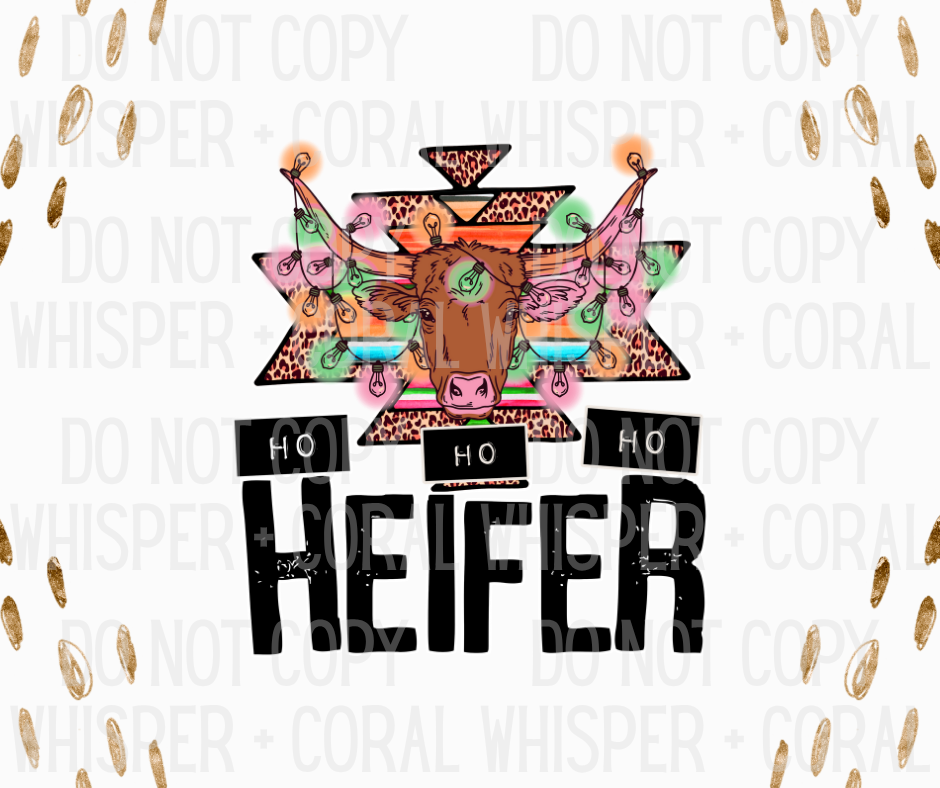 Decal #A-B34 Ho Ho Ho Heifer Bull