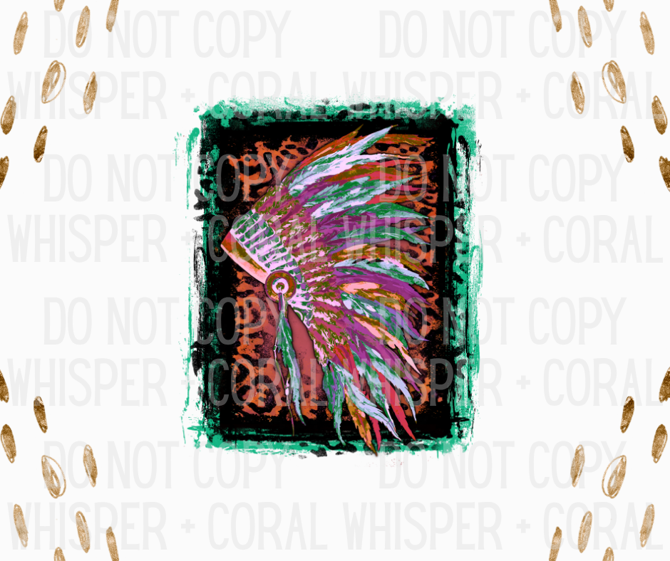Decal #A-B35 Feathered Native Headdress