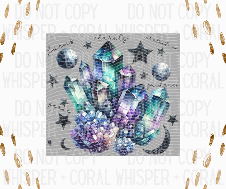 Decal #A-B53 Teal + Purple Crystal Energy