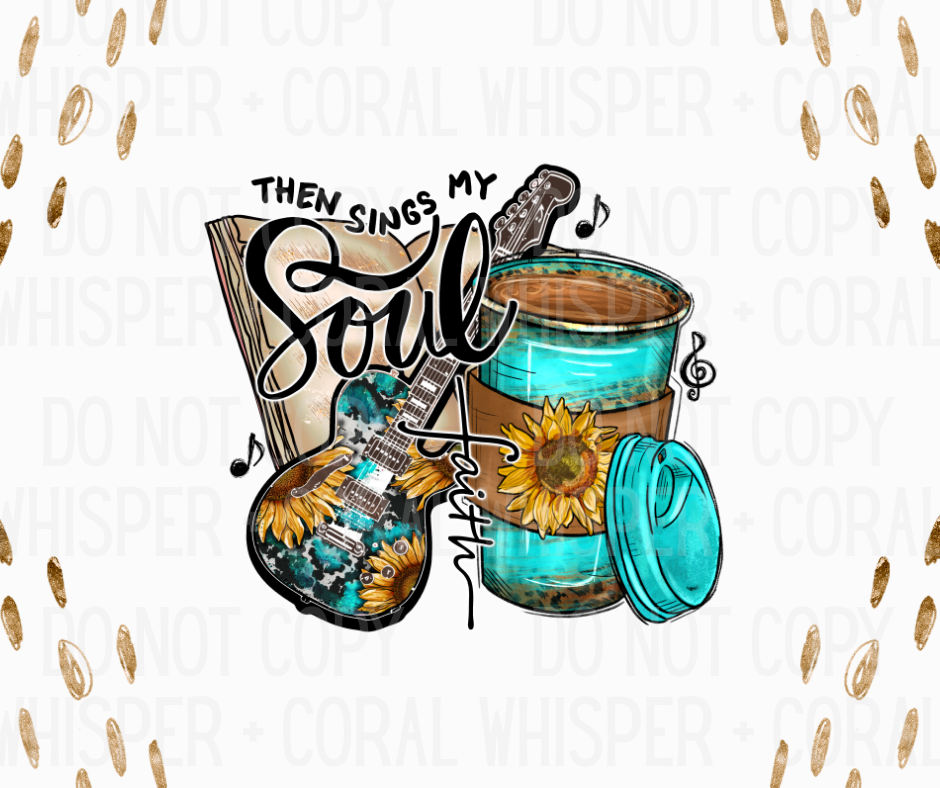 Decal #A-F14 Then Sings My Soul Faith Guitar