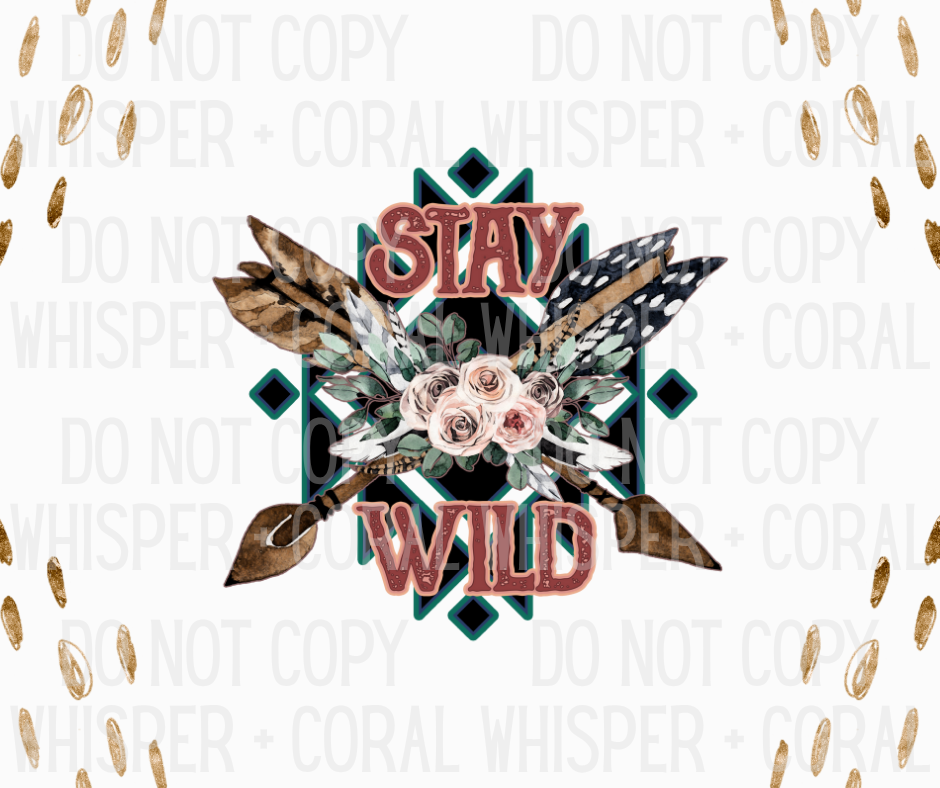 Decal #A-F34 Stay Wild Arrows