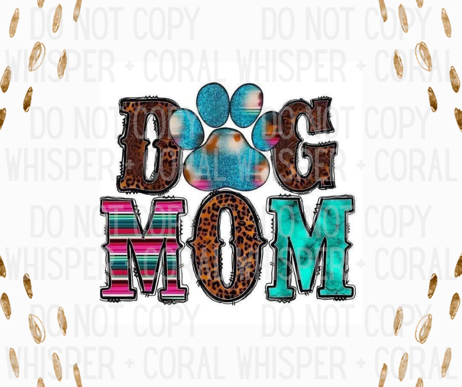 Decal #A-F50 Dog Mom Paw Print