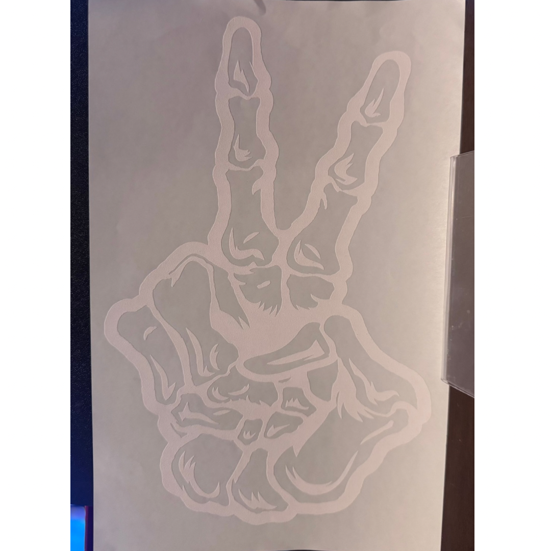Skeleton Hand Peace Sign