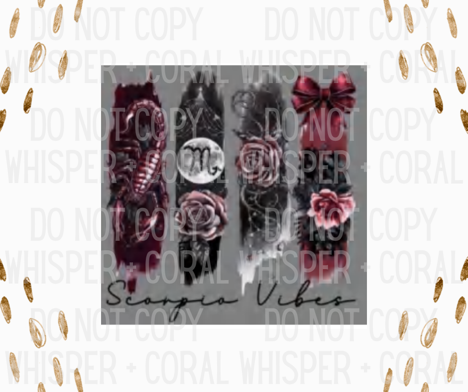 Decal #A-F4 Scorpio Vibes Bow Design