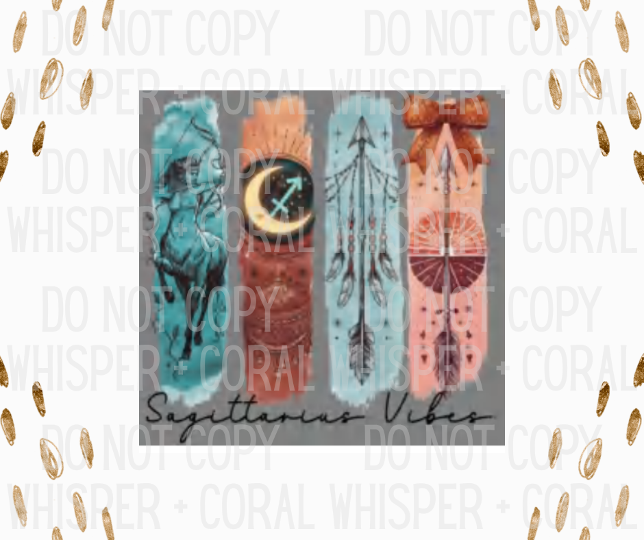 Decal #A-F5 Sagittarius Vibes Bow Design
