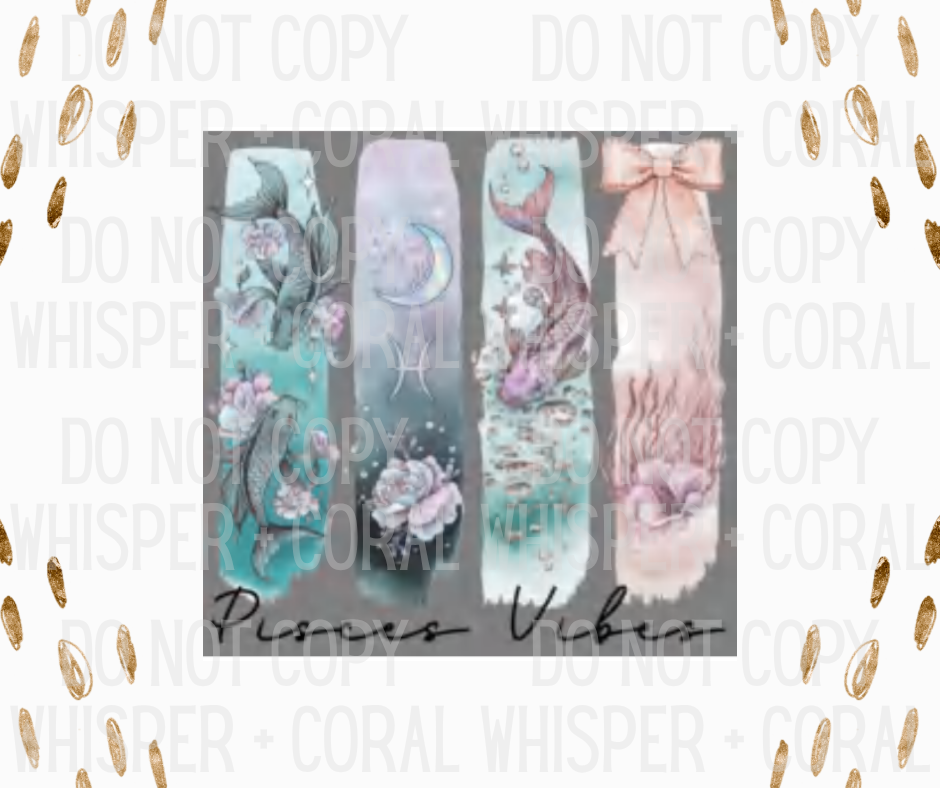 Decal #A-F6 Pisces Vibes Bow Design
