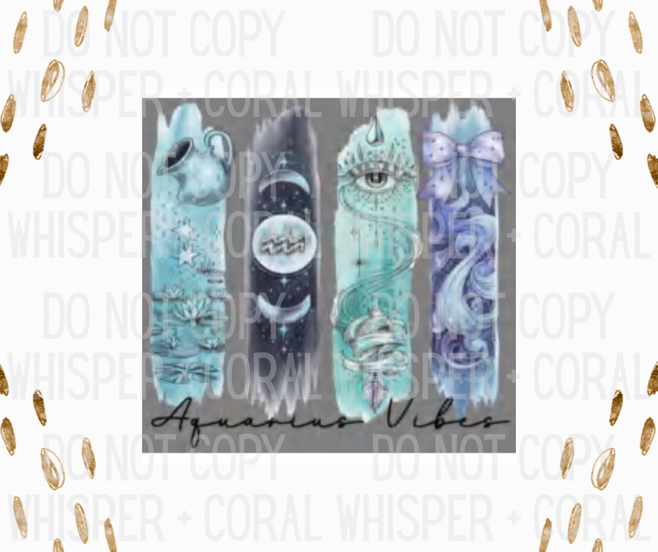 Decal #A-F7 Aquarius Vibes Bow Design