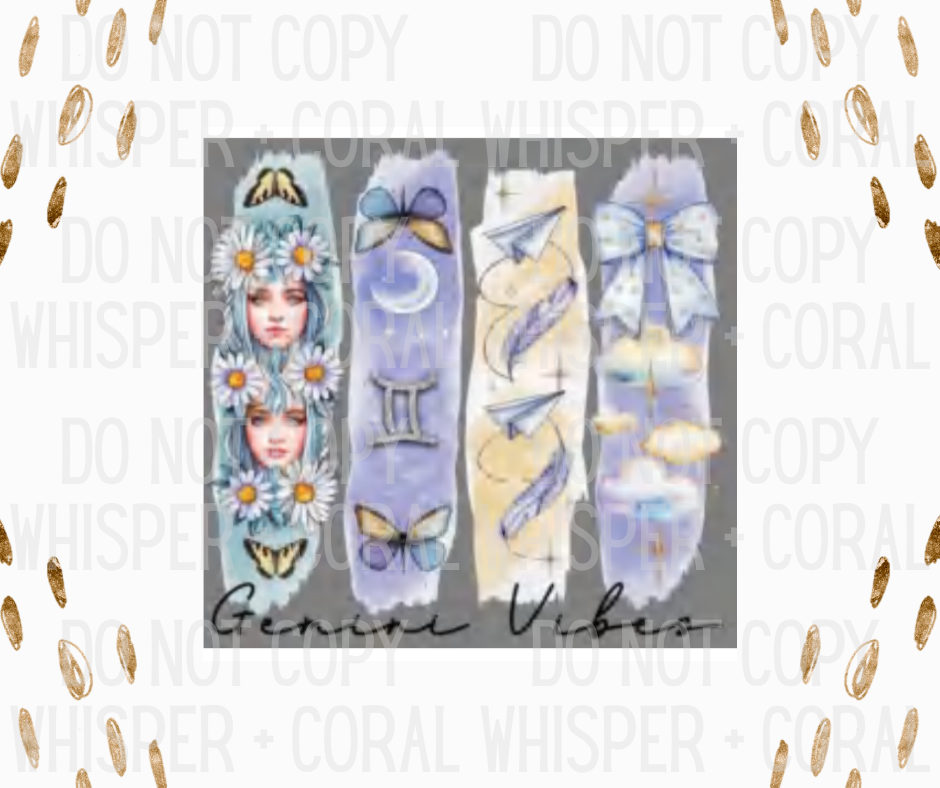 Decal #A-F8 Gemini Vibes Bow Design