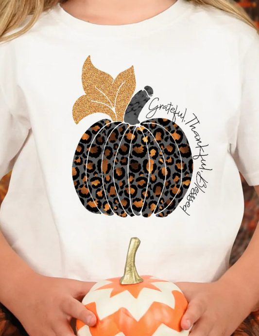 Grateful Thankful Blessed Leopard Pumpkin