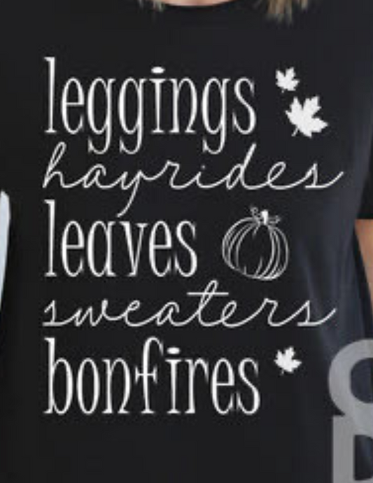 Leggings Hayrides Leaves Sweaters Bonfires