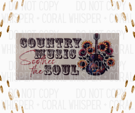 Wrap #83 Country Music Soothes The Soul Sunflower Guitar