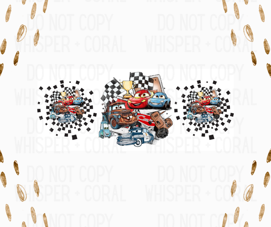 Wrap #113 Cars Polaroid - Checkered Frame