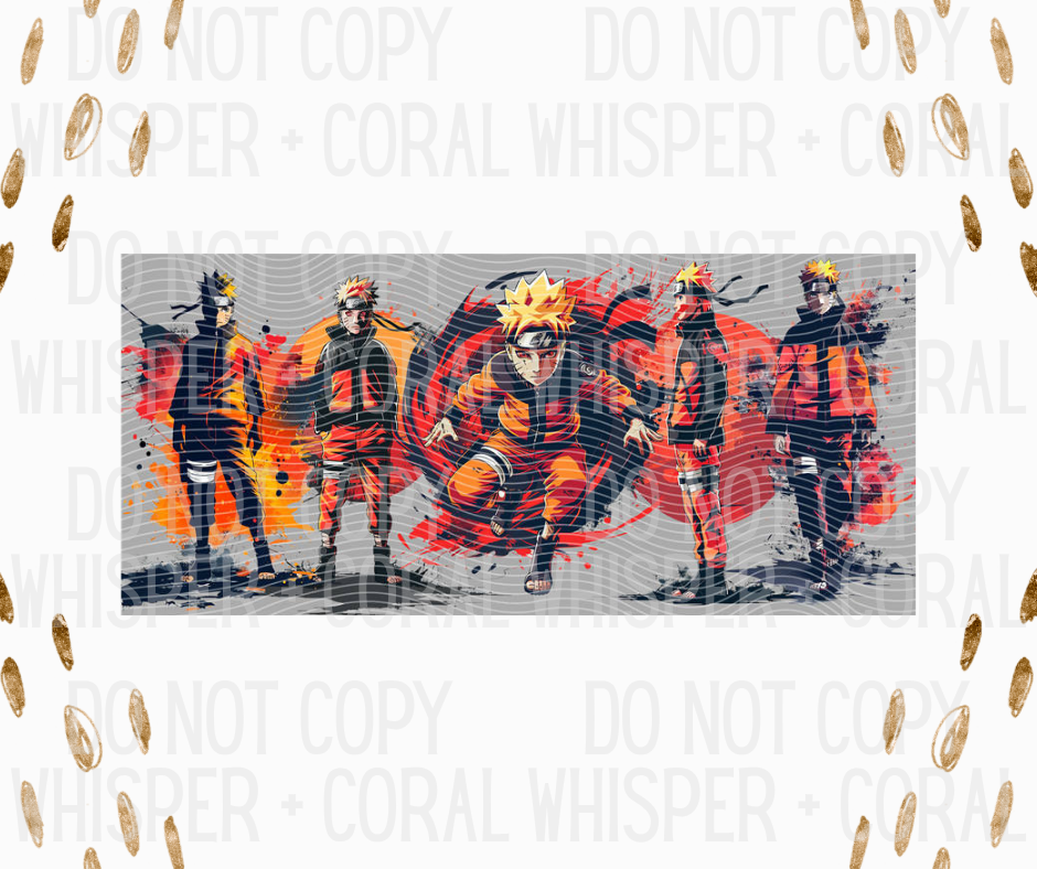 Wrap #23 Red + Orange Splatter Naruto Hero