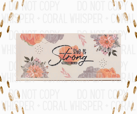 Wrap #76 She is Strong Orange Floral