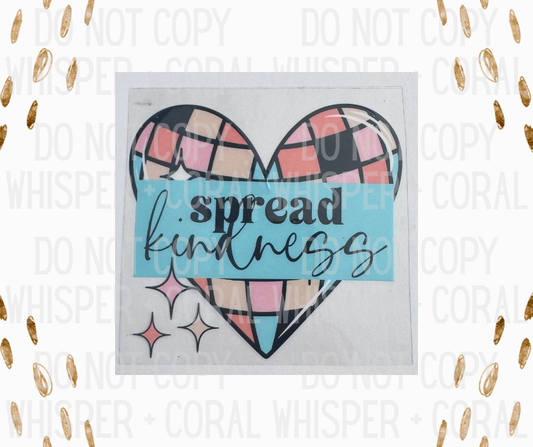 Decal #1262 Spread Kindness Disco Heart