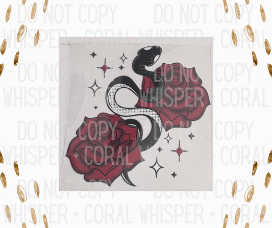 Decal #1271 Red Roses Snake