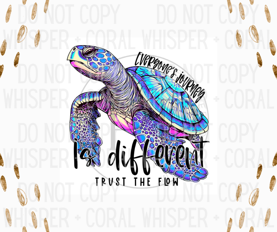 Decal #1272 Everyone's Journey Is Different Turtle