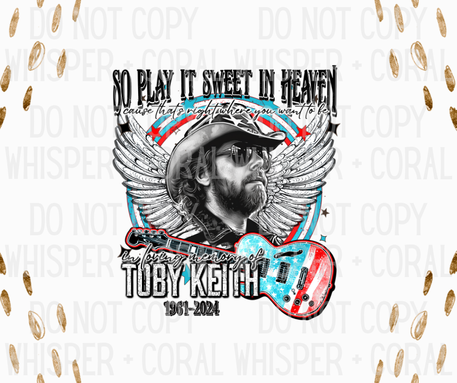 Decal #A-B19 In Memory of Toby Keith