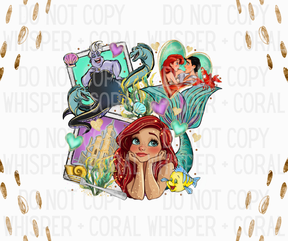 Decal #A-B27 Mermaid Princess Polaroid