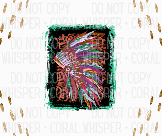 Decal #A-B35 Feathered Native Headdress