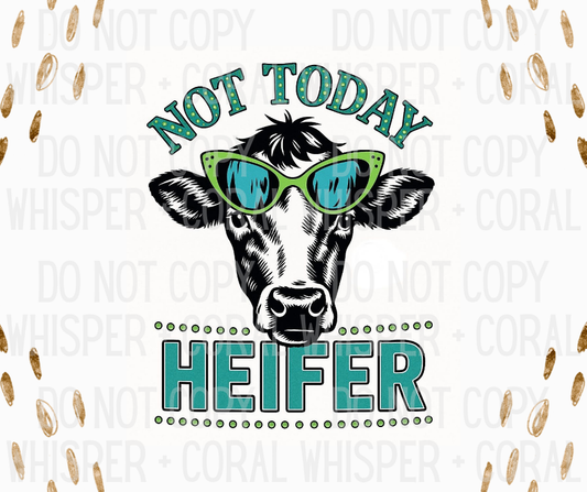 Decal #A-B49 Not Today Heifer With Glasses
