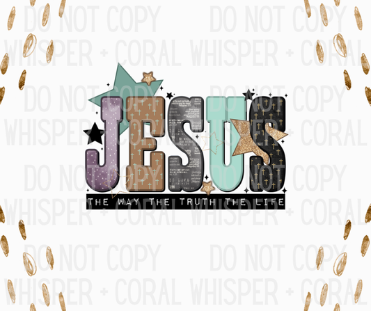 Decal #A-F13 JESUS Scrapbook Style