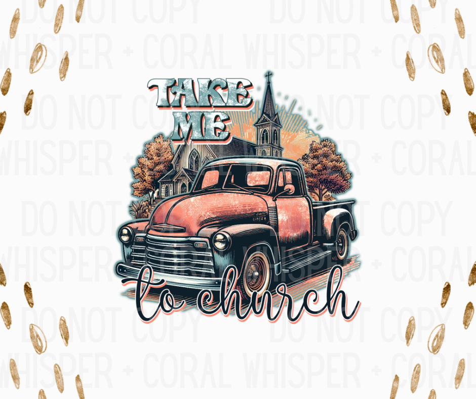 Decal #A-F15 Take Me To Church Truck