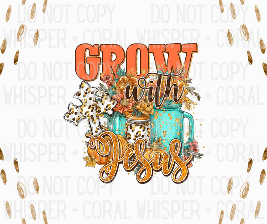 Decal #A-F21 Leopard Grow With Jesus