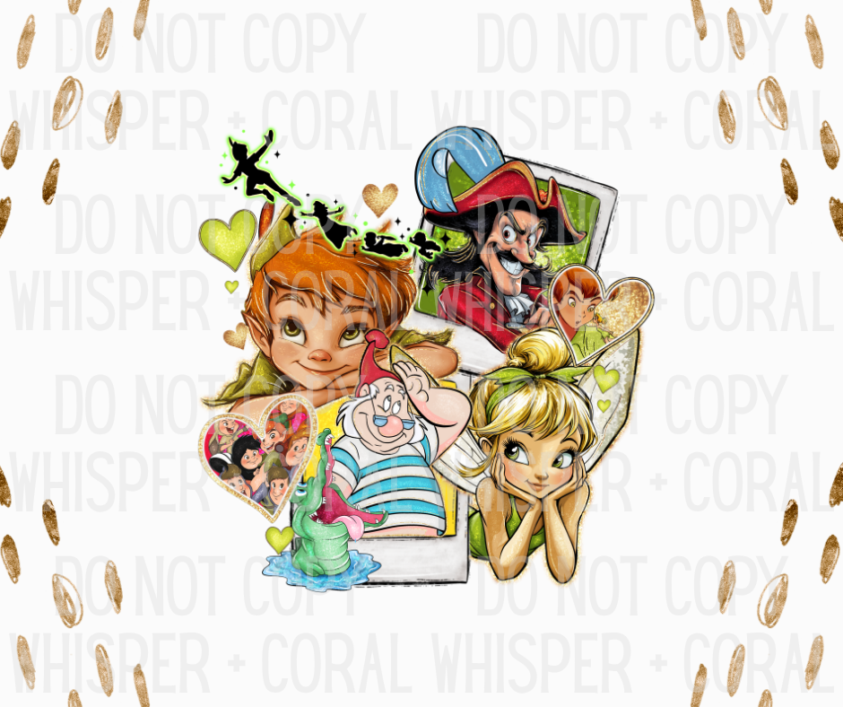 Decal #A-F32 Peter + Tink Polaroid