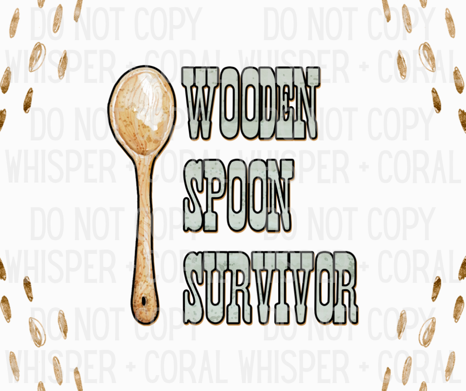 Decal #A-F41 Wooden Spoon Survivor