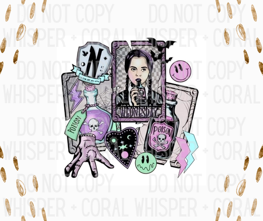 Decal #A-F47 Wednesday Retro Vibes