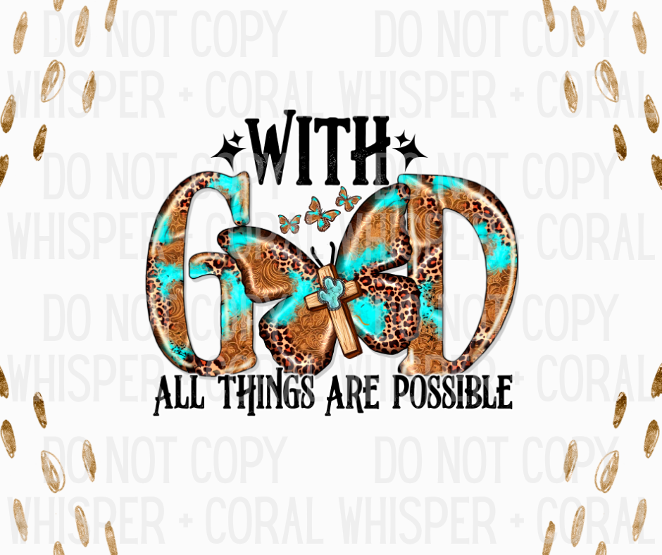 Decal #A-F54 With God Things All Things Are Possible