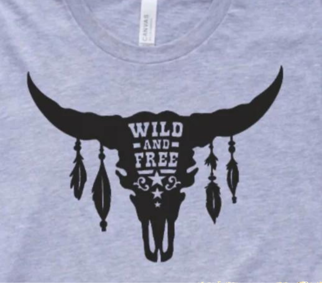 Wild And Free Bull Skull