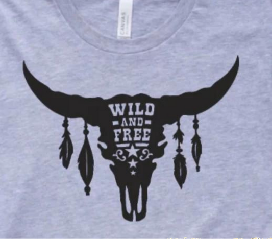 Wild And Free Bull Skull