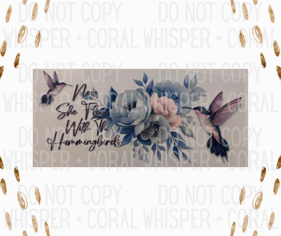 Wrap #91 Now She Flies With The Hummingbirds - Blue