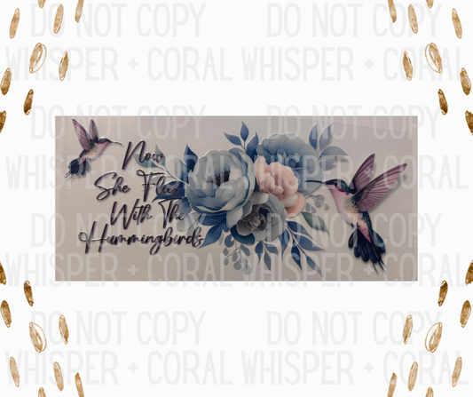 Wrap #91 Now She Flies With The Hummingbirds - Blue