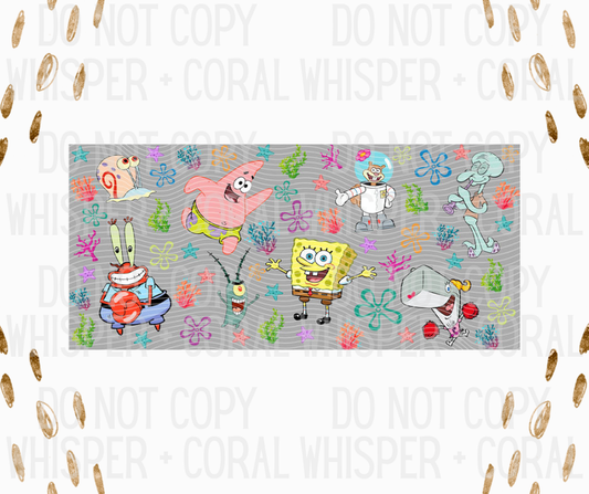 Wrap #1 Underwater Sponge Character Collage