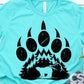 Bear Paw Print Forest Scene