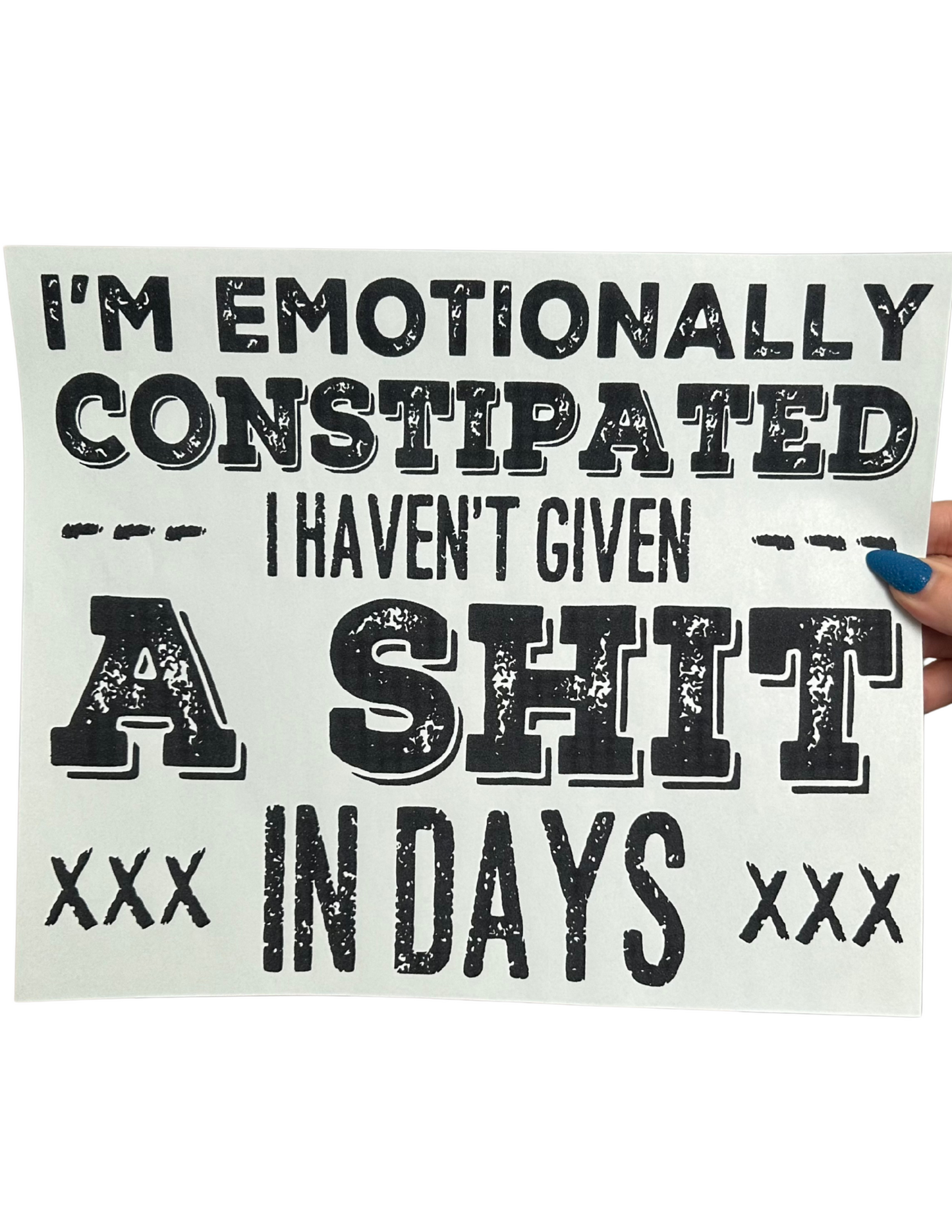 I'm Emotionally Constipated