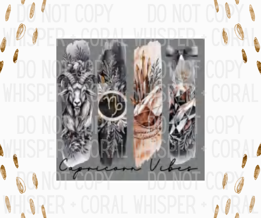 Decal #A-B2 Capricorn Vibes Bow Design